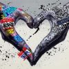 Heart Hand Graffiti Art Paint By Numbers