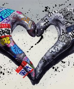 Heart Hand Graffiti Art Paint By Numbers