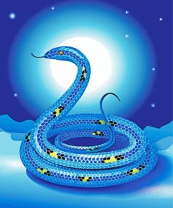 Illustration Blue Snake Paint By Numbers