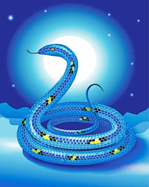 Illustration Blue Snake Paint By Numbers