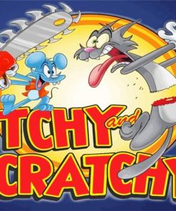 Itchy And Scratchy Animated Show Paint By Numbers