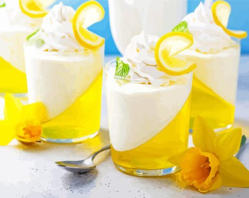 Lemon Mousse Jello Cups Paint By Numbers