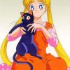 Luna And Sailor Moon Manga Paint By Numbers