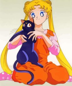 Luna And Sailor Moon Manga Paint By Numbers