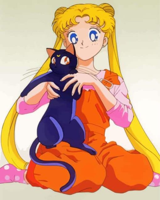 Luna And Sailor Moon Manga Paint By Numbers