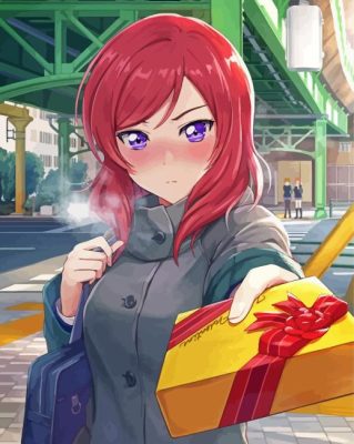 Maki Nishikino Giving A Gift Paint By Numbers