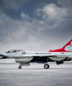 Military Thunderbird Jet Paint By Numbers