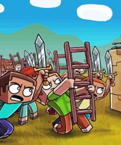 Minecraft Roman Battle Paint By Numbers