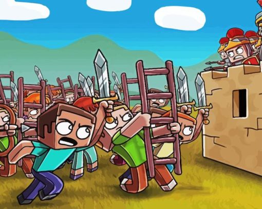 Minecraft Roman Battle Paint By Numbers