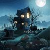 Moonlight Haunted House Paint By Numbers