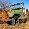 Old Rusty Willys Jeep Paint By Numbers