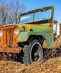 Old Rusty Willys Jeep Paint By Numbers