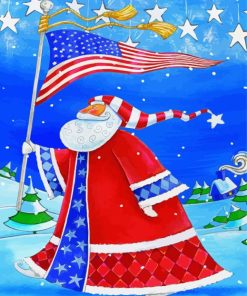 Patriotic Santa Christmas Paint By Numbers