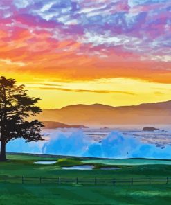 Pebble Beach Golf Sunset Paint By Numbers