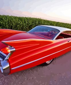 Red Cadillac 1959 Car Paint By Numbers