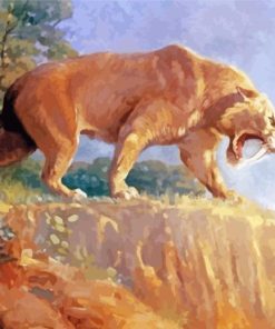 Saber Toothed Cat Art Paint By Numbers