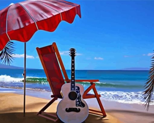 Beach Chair And Guitar Paint By Numbers