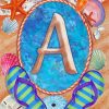 Summer Monogram Letter A Paint By Numbers