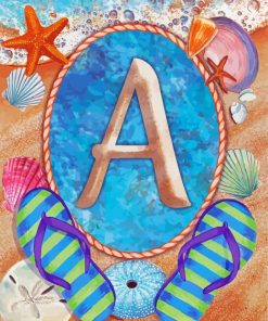 Summer Monogram Letter A Paint By Numbers