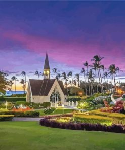 Sunset Over Wailea Church Paint By Numbers