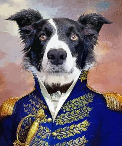 The Admiral Dog In Blue Dress Paint By Numbers