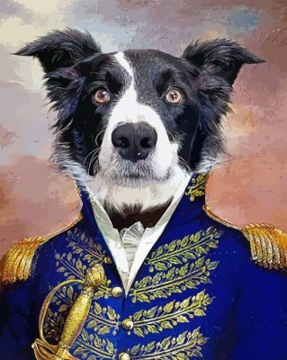 The Admiral Dog In Blue Dress Paint By Numbers