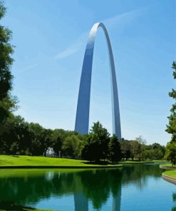 The Gateway Arch Reflection Paint By Numbers