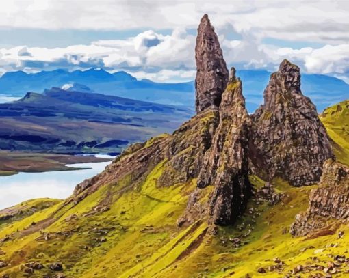 The Old Man Of Storr Hill In Scotland Paint By Numbers