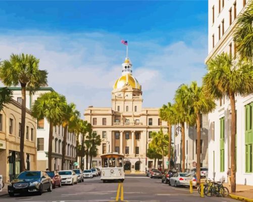 Town Hall Savannah Paint By Numbers