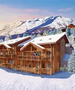 Vars Ski Resort Cottage Paint By Numbers