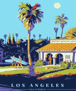 Vintage California Los Angeles Paint By Numbers