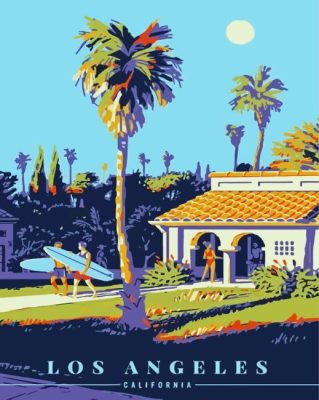 Vintage California Los Angeles Paint By Numbers