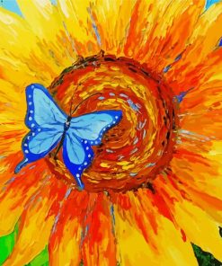 Abstract Sunflower Butterfly Paint By Numbers