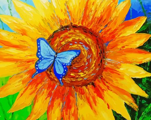 Abstract Sunflower Butterfly Paint By Numbers