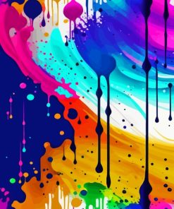 Abstract Colorful Splatter Paint By Numbers