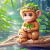 Adorable Monkeys Paint By Numbers