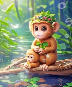 Adorable Monkeys Paint By Numbers