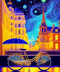 Aesthetic Bike Starry Night Paint By Numbers