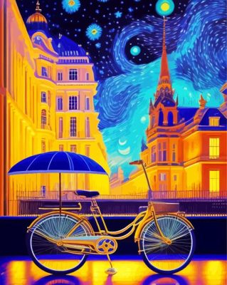 Aesthetic Bike Starry Night Paint By Numbers