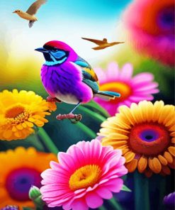 Aesthetic Birds And Flowers Paint By Numbers