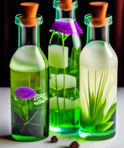 Aesthetic Botanical Glass Bottles Paint By Numbers