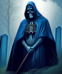 Aesthetic Grim Reaper In Graveyard Paint By Numbers