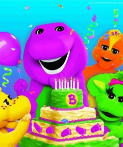 Barney The Dinosaur Birthday Paint By Numbers