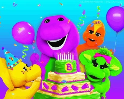 Barney The Dinosaur Birthday Paint By Numbers