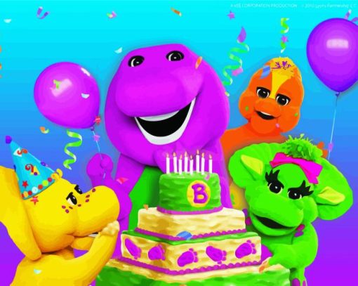 Barney The Dinosaur Birthday Paint By Numbers