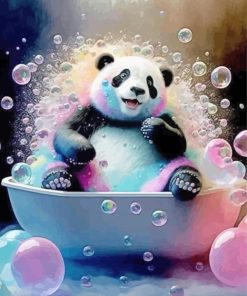 Bubble Bath Panda Paint By Numbers