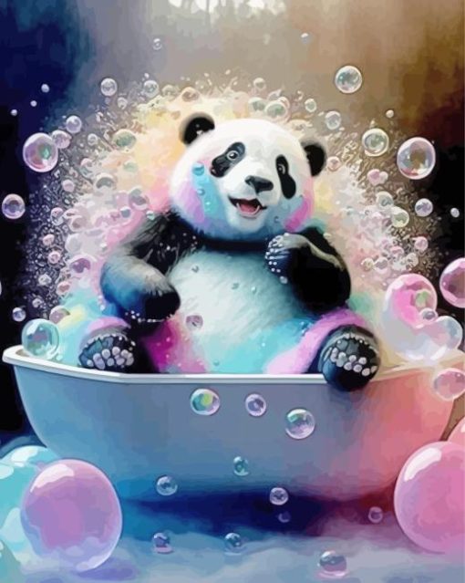 Bubble Bath Panda Paint By Numbers