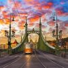 Budapest Bridge At Sunset Paint By Numbers