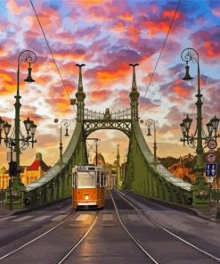 Budapest Bridge At Sunset Paint By Numbers