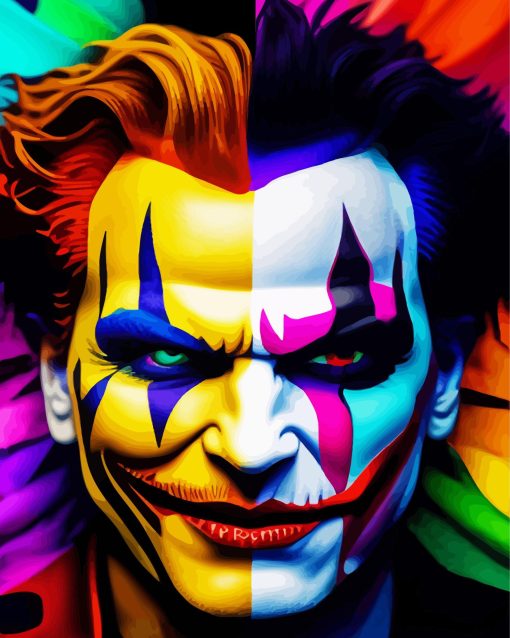 Colorful Creepy Clown Paint By Numbers